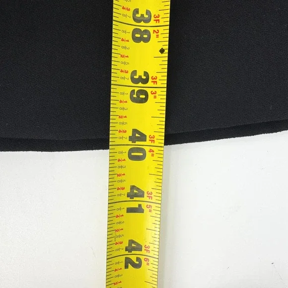 ST. JOHN‎ Black Crepe Silk Blend Long Sleeve Collared Shirt Dress Drawstring 12 - Picture 9 of 9